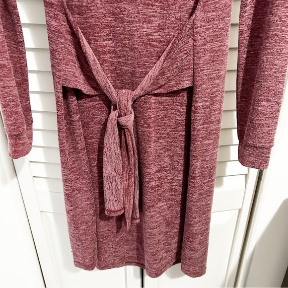 Sunday in Brooklyn Marled Long Sleeve Tie Waist Mini Dress Size Small (S) - Picture 4 of 7